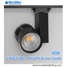 45W CREE COB LED+Philips Driver Track Lighting with 5-Year Warranty